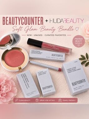 Beautycounter + Huda Beauty Pink Nude Makeup Bundle NIB